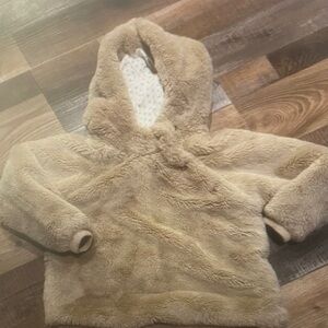 Cozy Plush Teddy Hooded Pullover - Camel